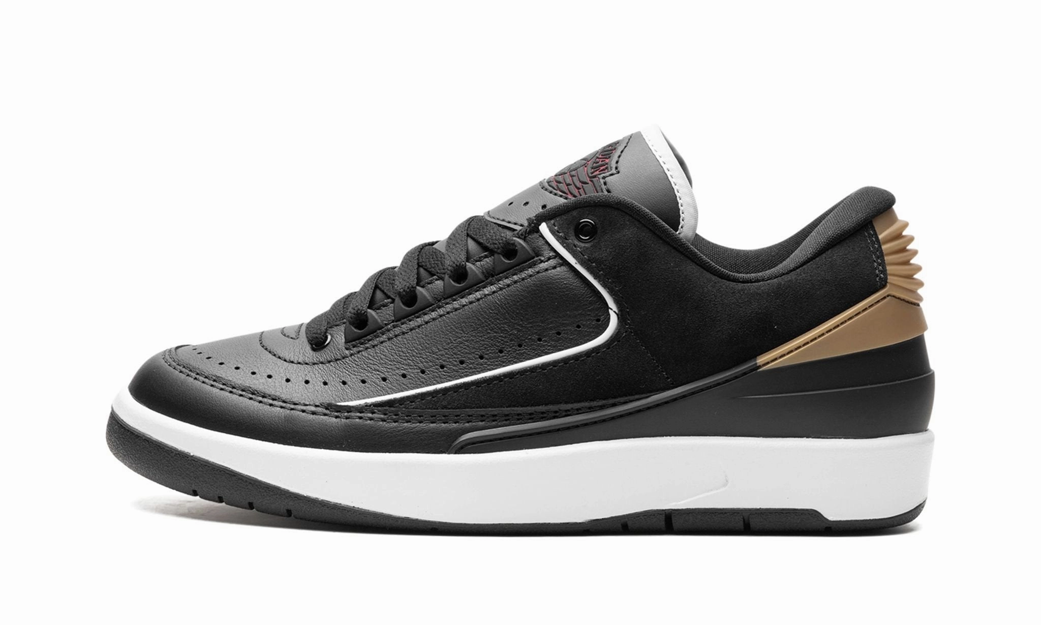 Cruise Wear Comfortable Upper Wmns Air Jordan 2 Retro Low 'Black Metallic Gold'