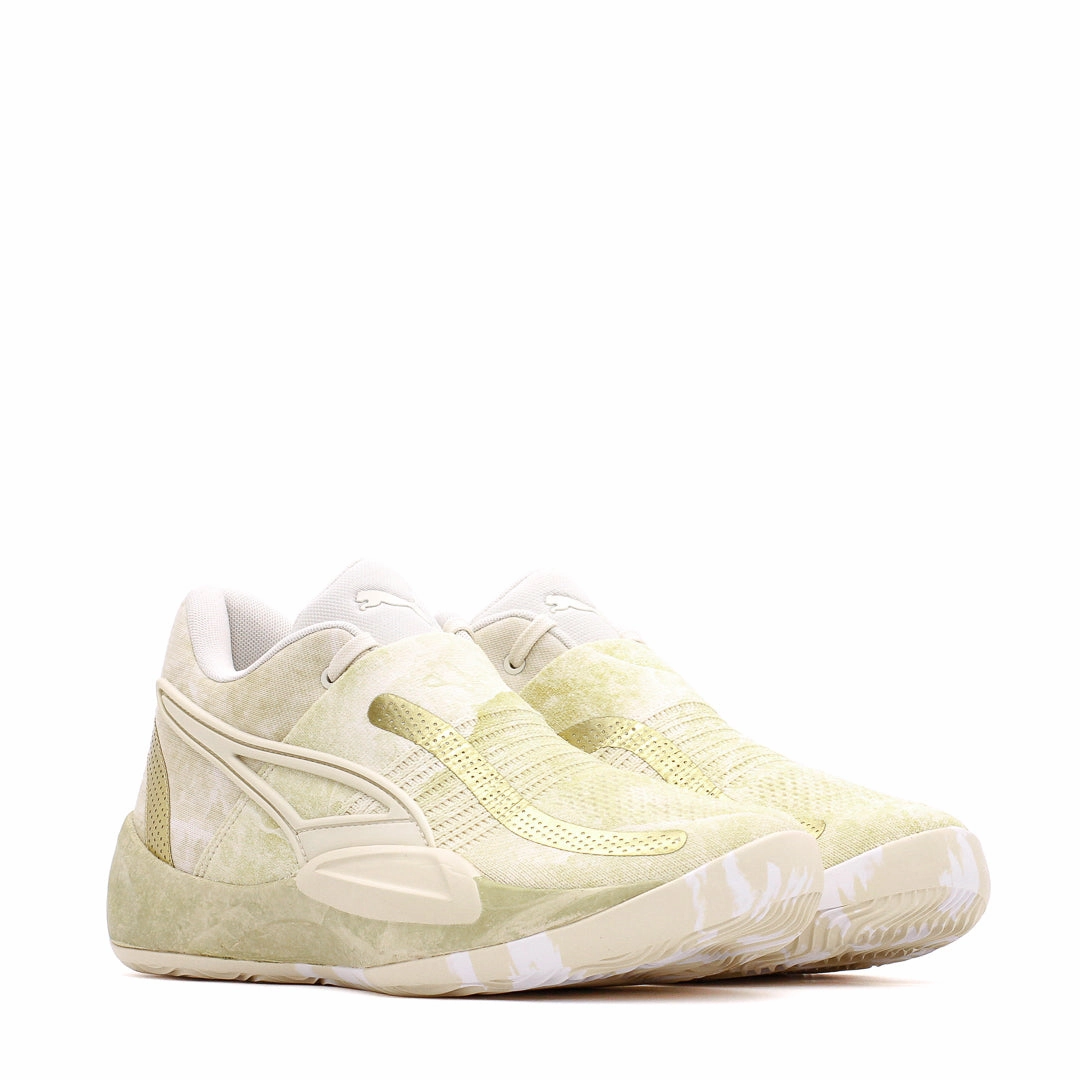 Active Step-On Move Layer Puma Basketball Men Rise Nitro Nephrite Frosted Ivory Metallic Gold 378279-01