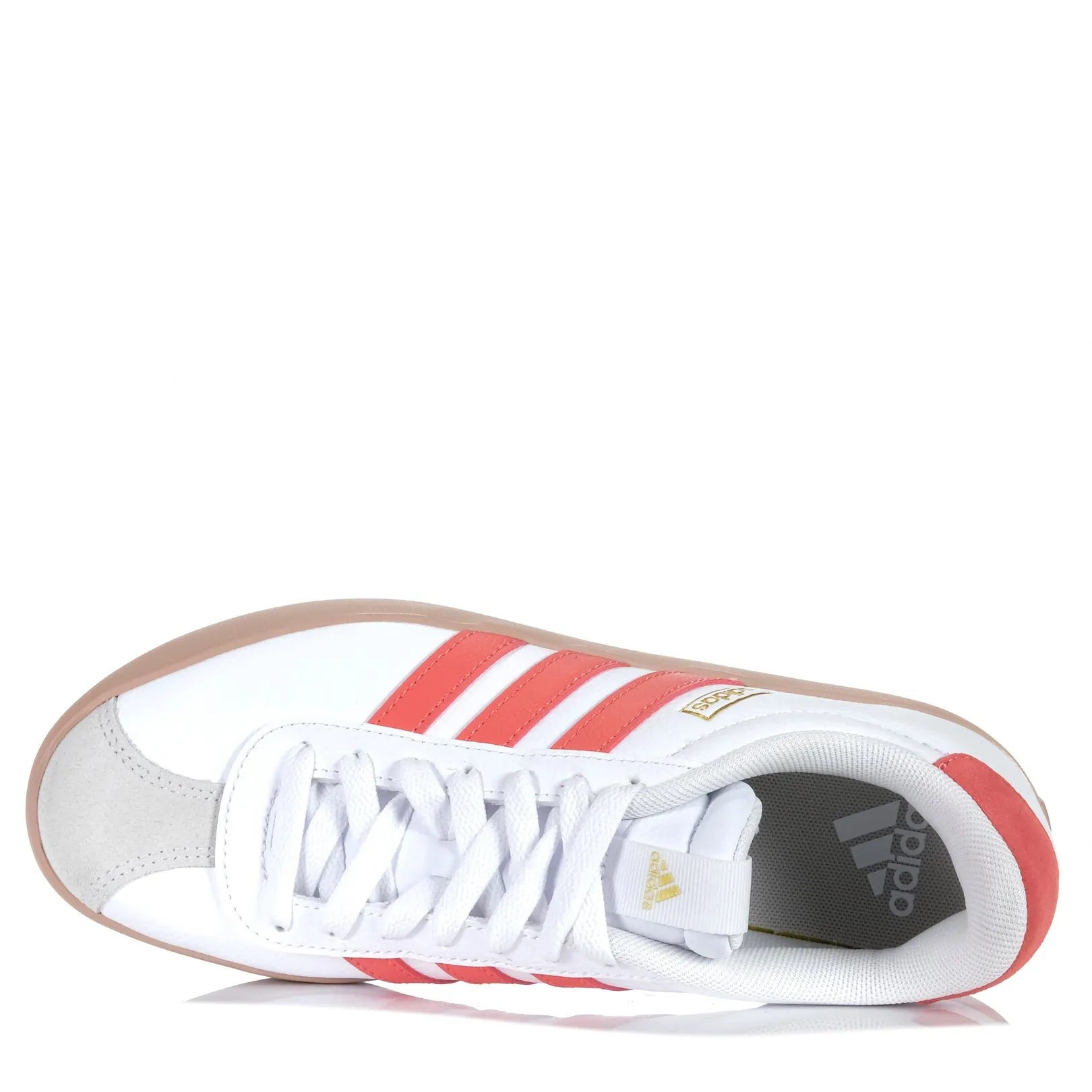 Adidas VL Court 3.0 Womens White/Preloved Scarlet Glam silhouette