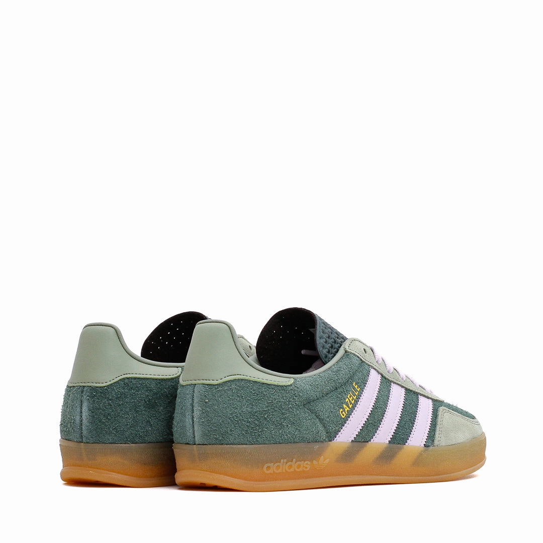 Adidas Men Gazelle Indoor Mineral Green Silver JI0323 Round Toe