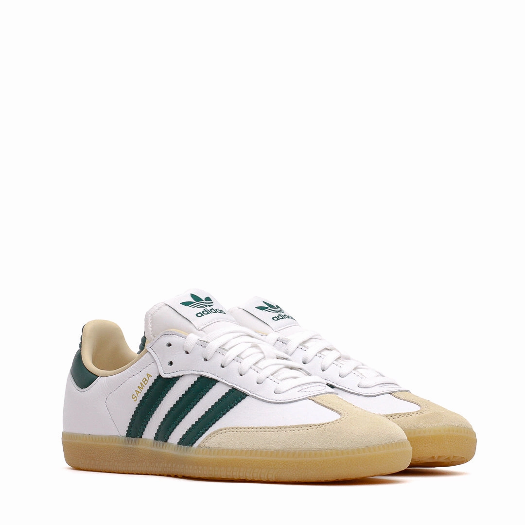 Adidas Men Samba OG Cloud White Collegiate Green Gum JS3831 Soft Motion Glide