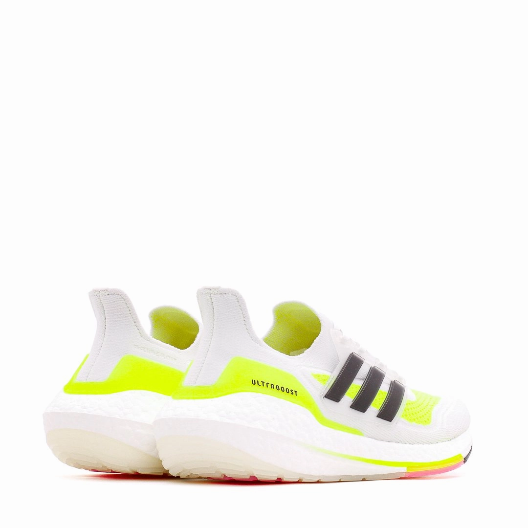 Adidas Running Women Ultraboost 21 White Black Yellow FY0401 Casual