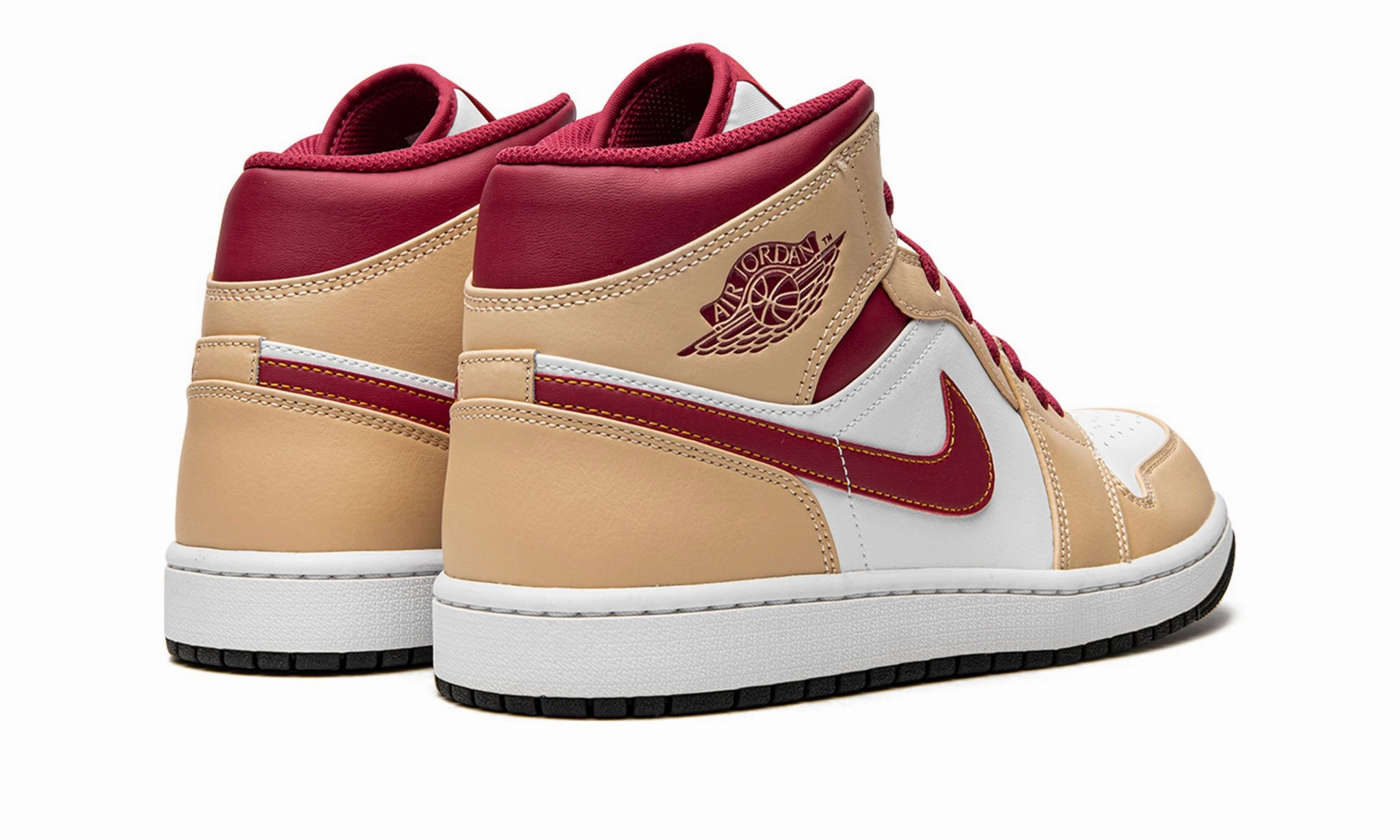 Air Jordan 1 Mid Light Curry Cardinal Red Everyday Wear Fit