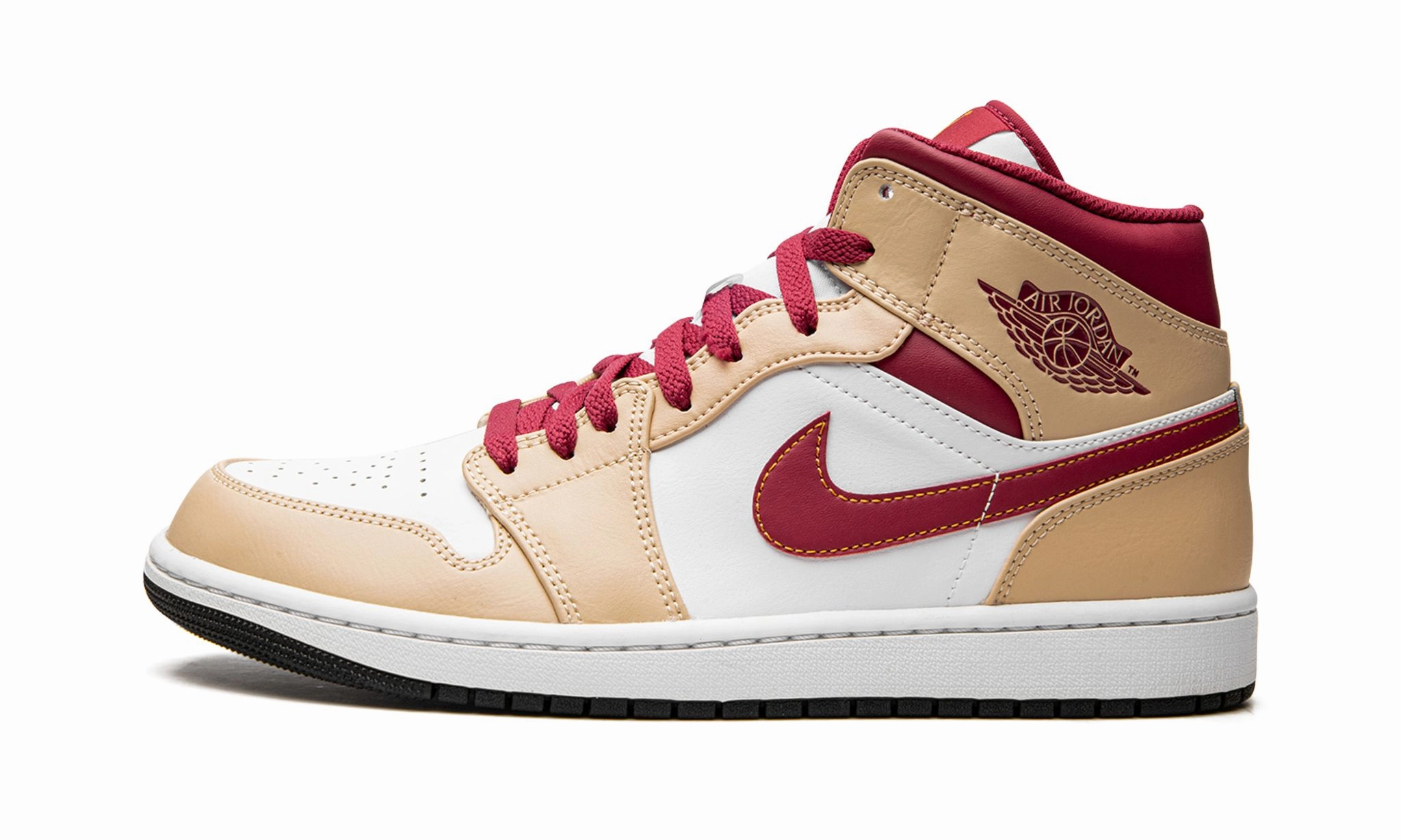 Bold Design Everyday Pace Air Jordan 1 Mid Light Curry Cardinal Red