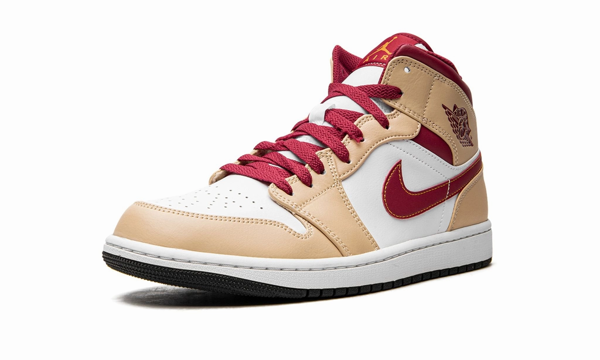 Air Jordan 1 Mid Light Curry Cardinal Red Everyday Wear Fit