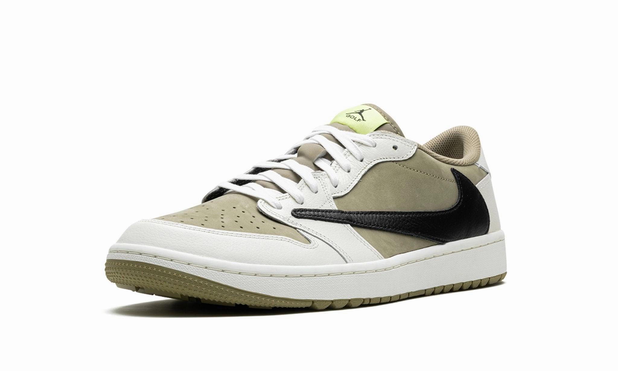 Air Jordan 1 Retro Low Golf x Travis Scott Neutral Olive Quick Step-On Glide
