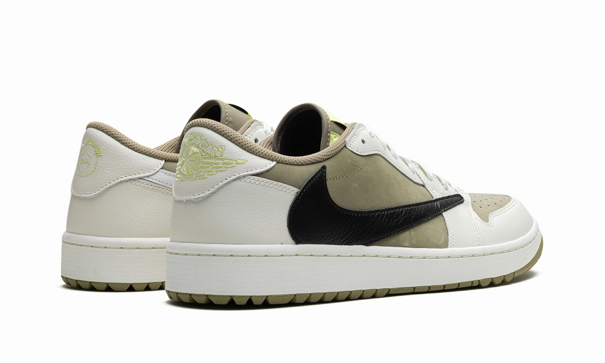 Air Jordan 1 Retro Low Golf x Travis Scott Neutral Olive Quick Step-On Glide