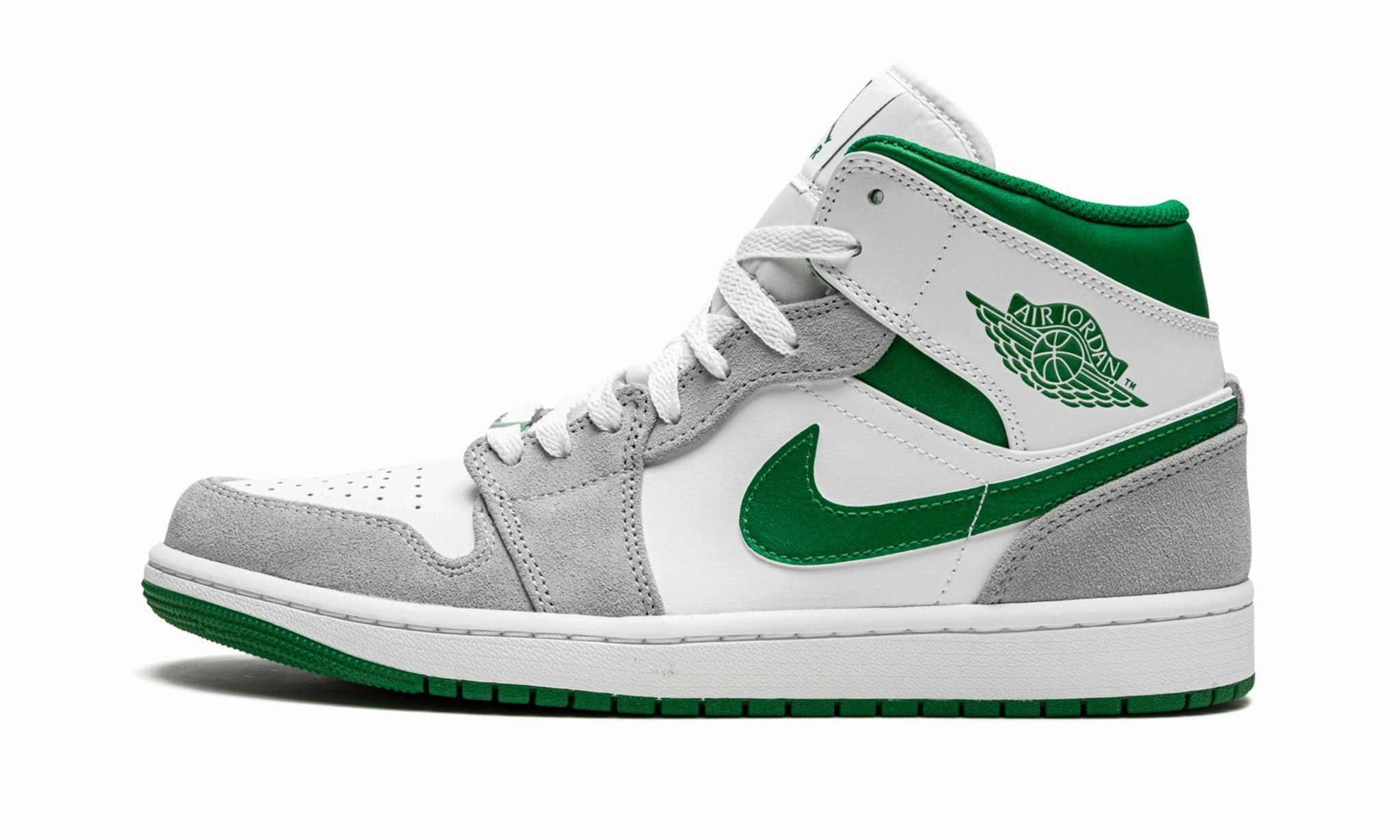 Air Jordan 1 Mid SE Grey Pine Green White Balanced Sole