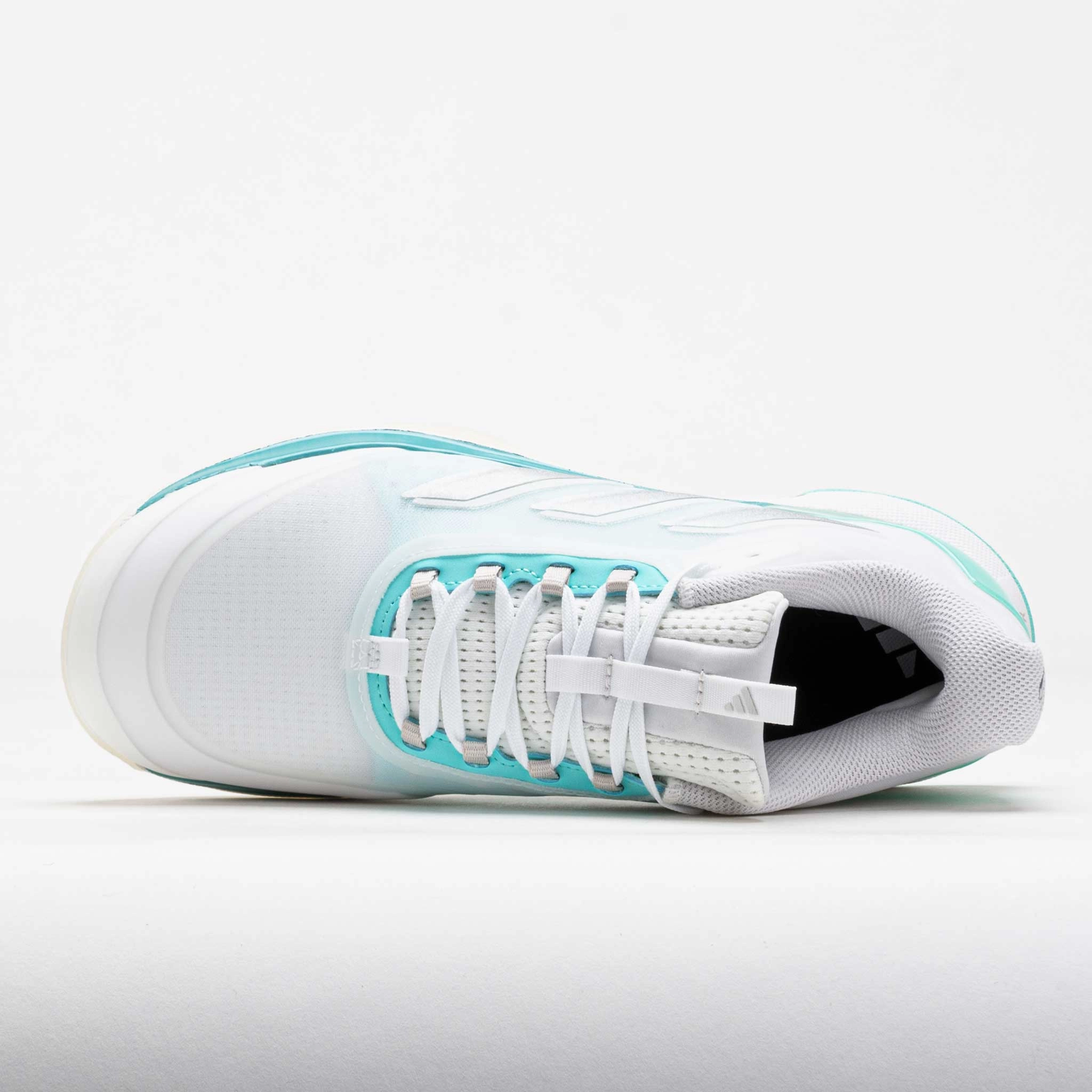 Anti-Fatigue adidas AvaCourt 2 Women's White/Silver metallic/Flash Aqua