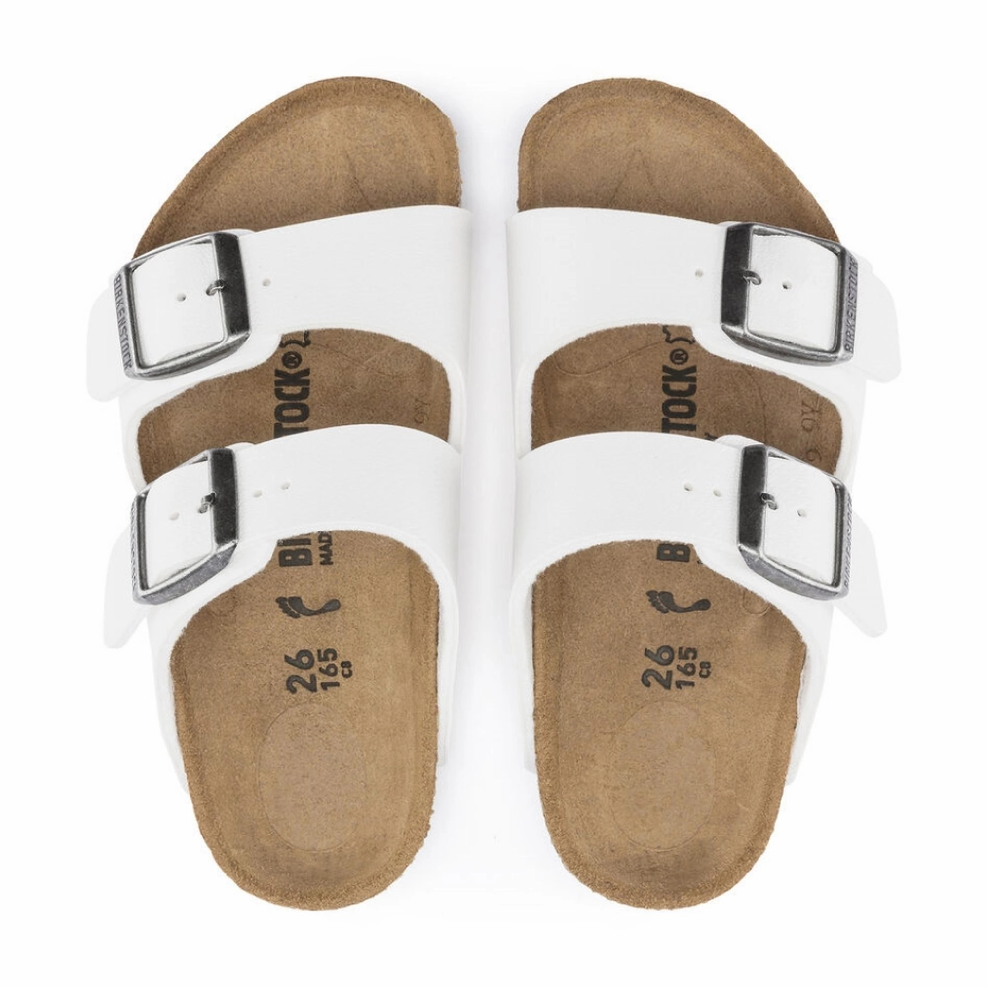 Birkenstock Kids Arizona Birko-Flor White - Narrow Swift Dry
