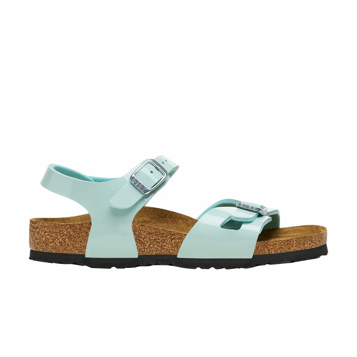 Balanced Step Durable And Comfortable Birkenstock Kids Rio Birko-Flor - Patent Surf Green - Narrow