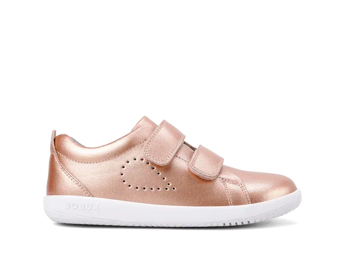 Bobux KID  Grass Court - Rose Gold Stretchy sole
