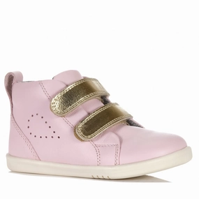 Outdoor Lifestyle Combat Look Bobux I-Walk Grass Court Hi Ballet Pink