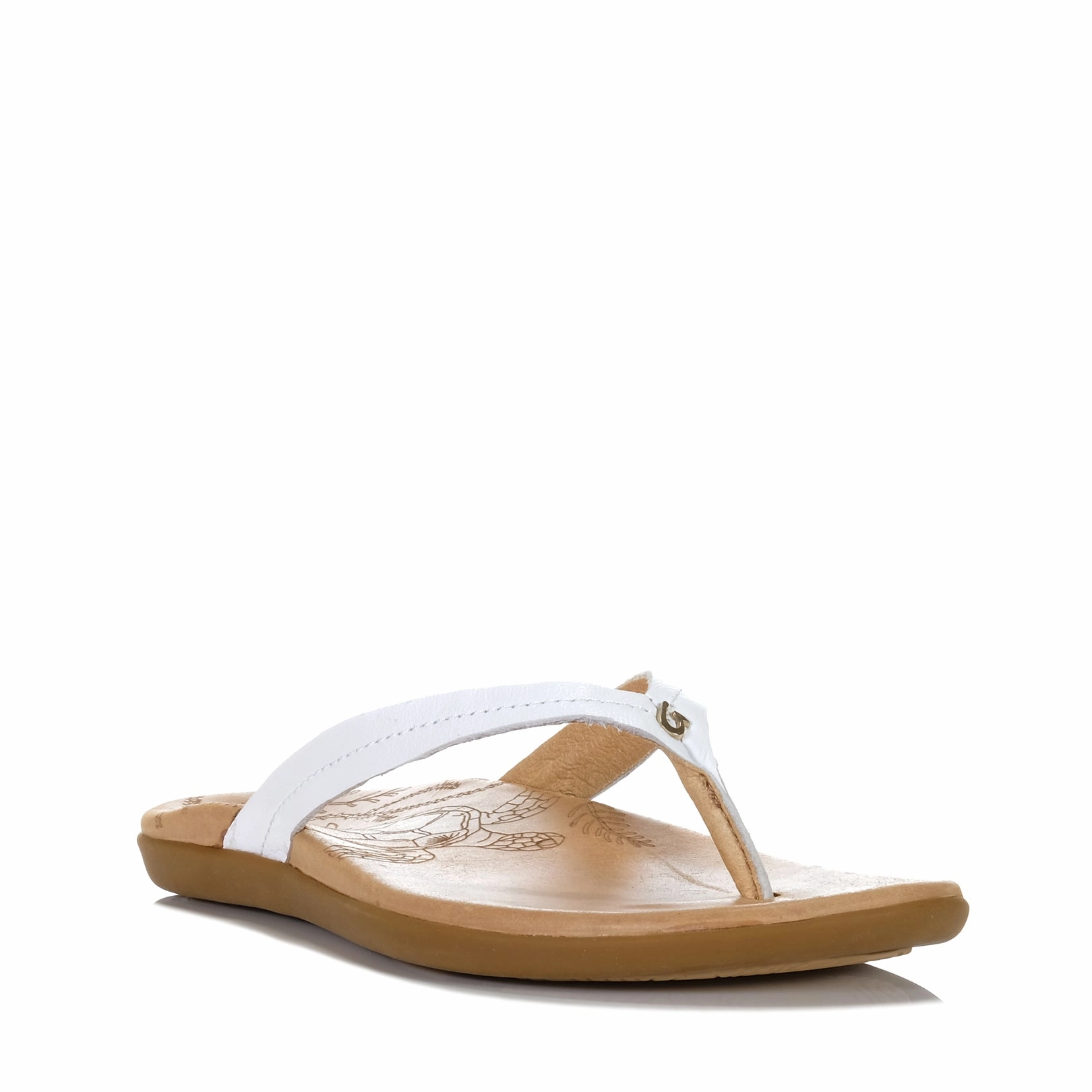 Body-hugging OluKai Honu Bright White/Golden Sand