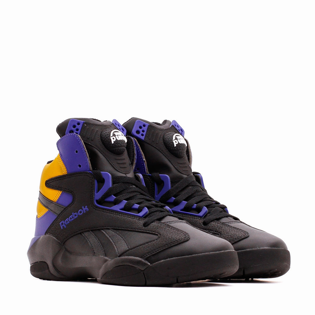 Bold Path Reebok Basketball Men Shaq Attaq Black Pump Gold Lakers GY7127
