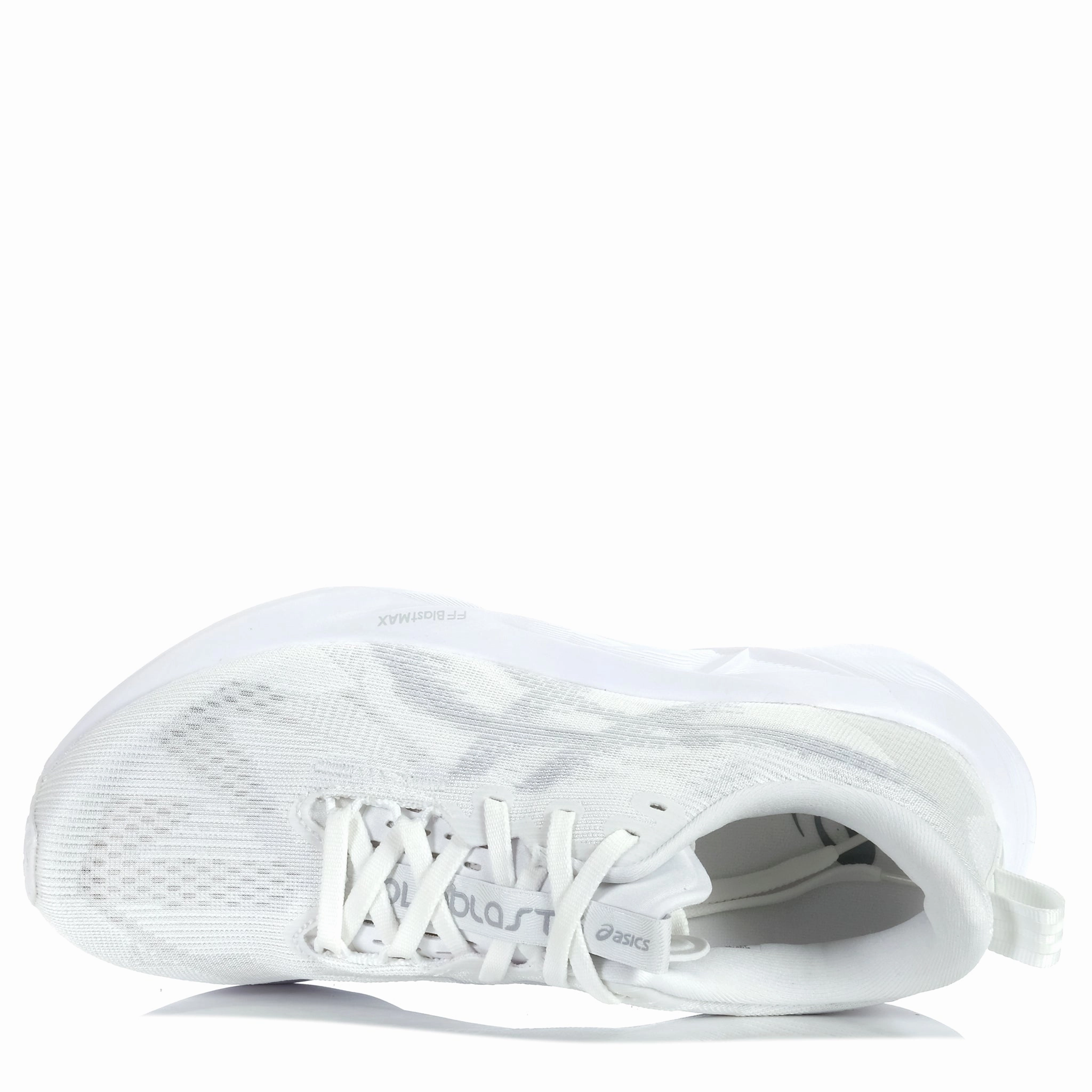 Breathable mesh design Asics Novablast 5 Womens White/Piedmont Grey