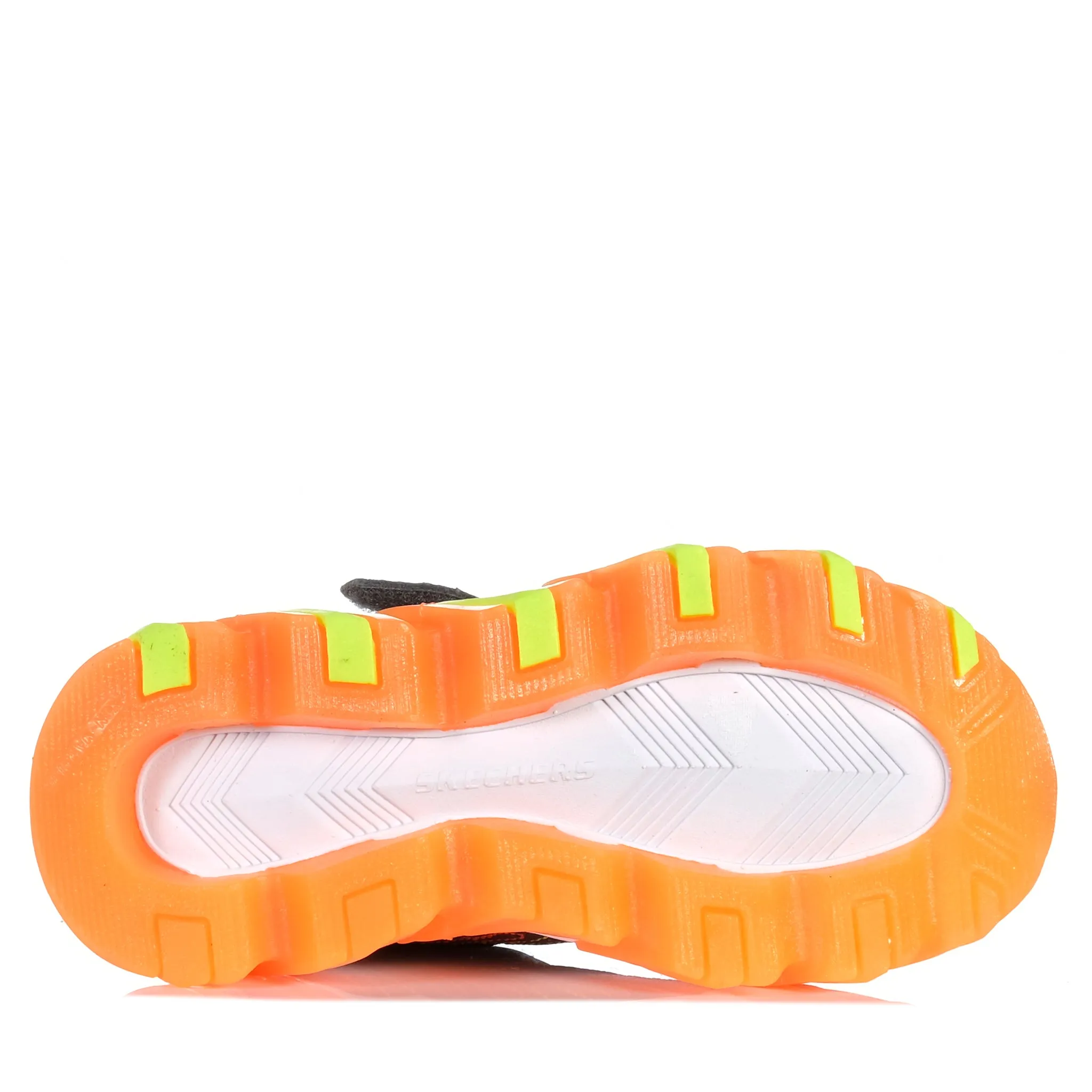 Clear Lines Skechers Kids' S-Lights: Mega Surge 2.0 Orange/Charcoal 400165L