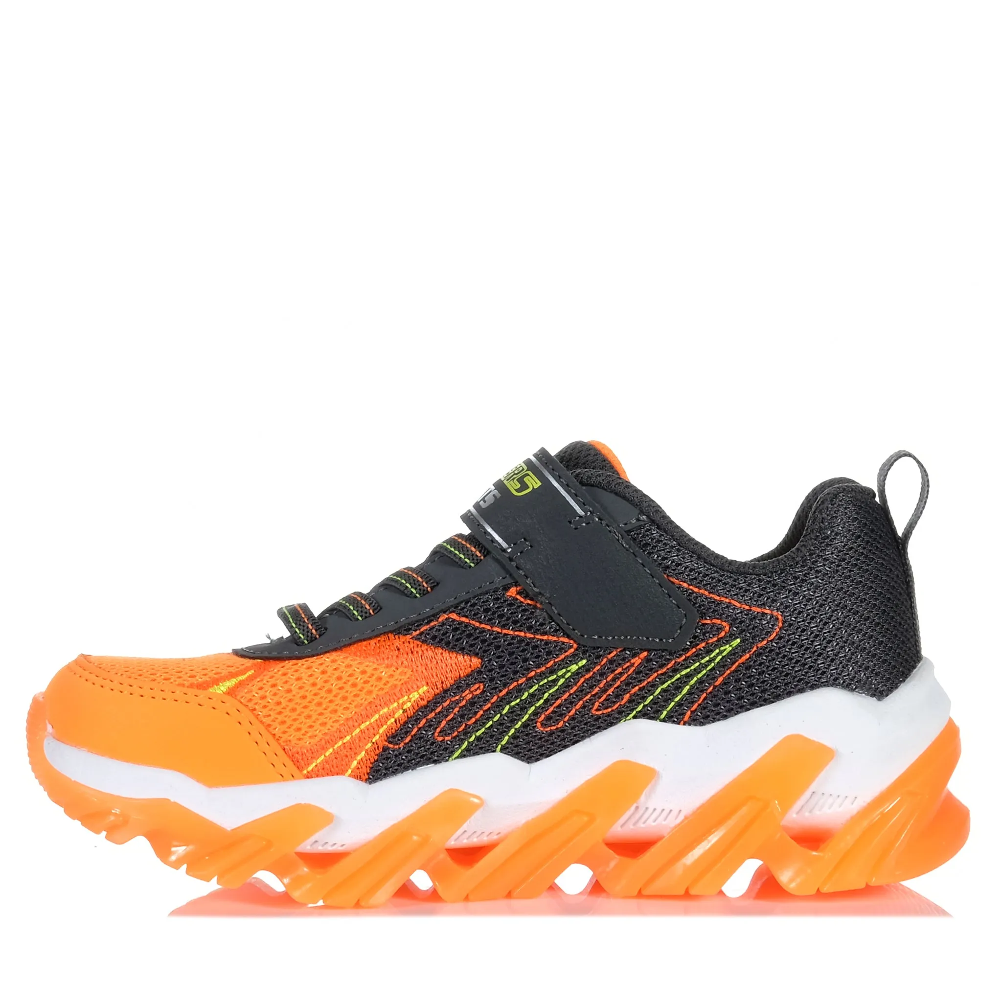 Clear Lines Skechers Kids' S-Lights: Mega Surge 2.0 Orange/Charcoal 400165L