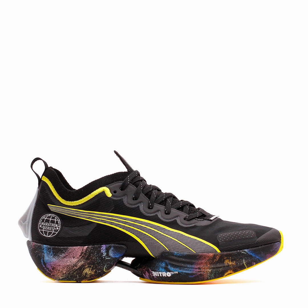 Puma Men Fast-R Nitro Elite Marathon Series Black Yellow 378465-01 Office Look College Style