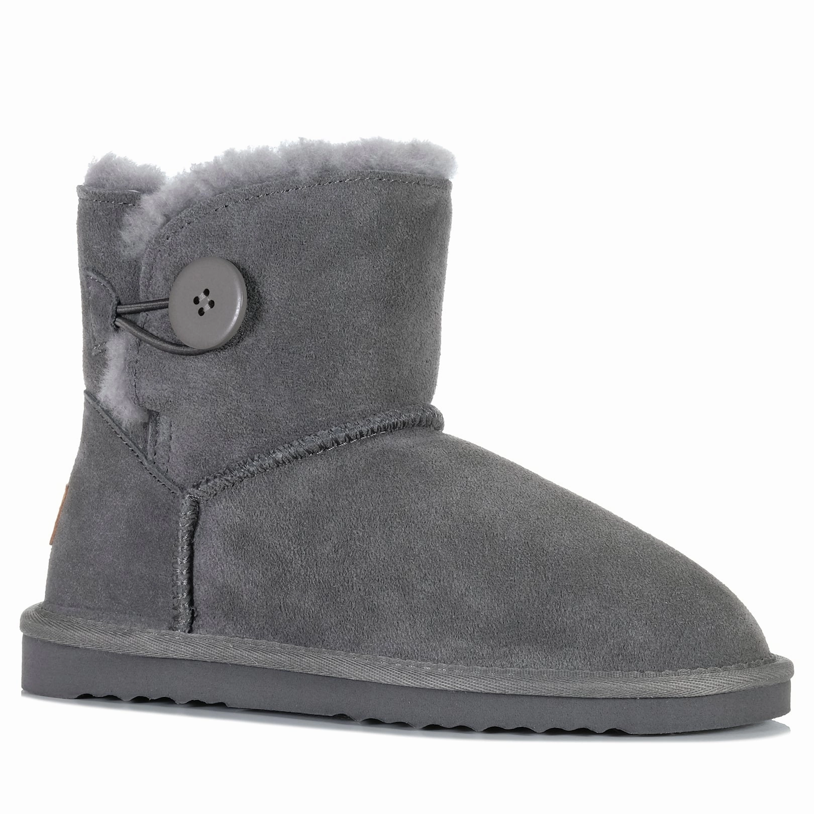 Grosby Button Ugg Dark Grey Travel Friendly