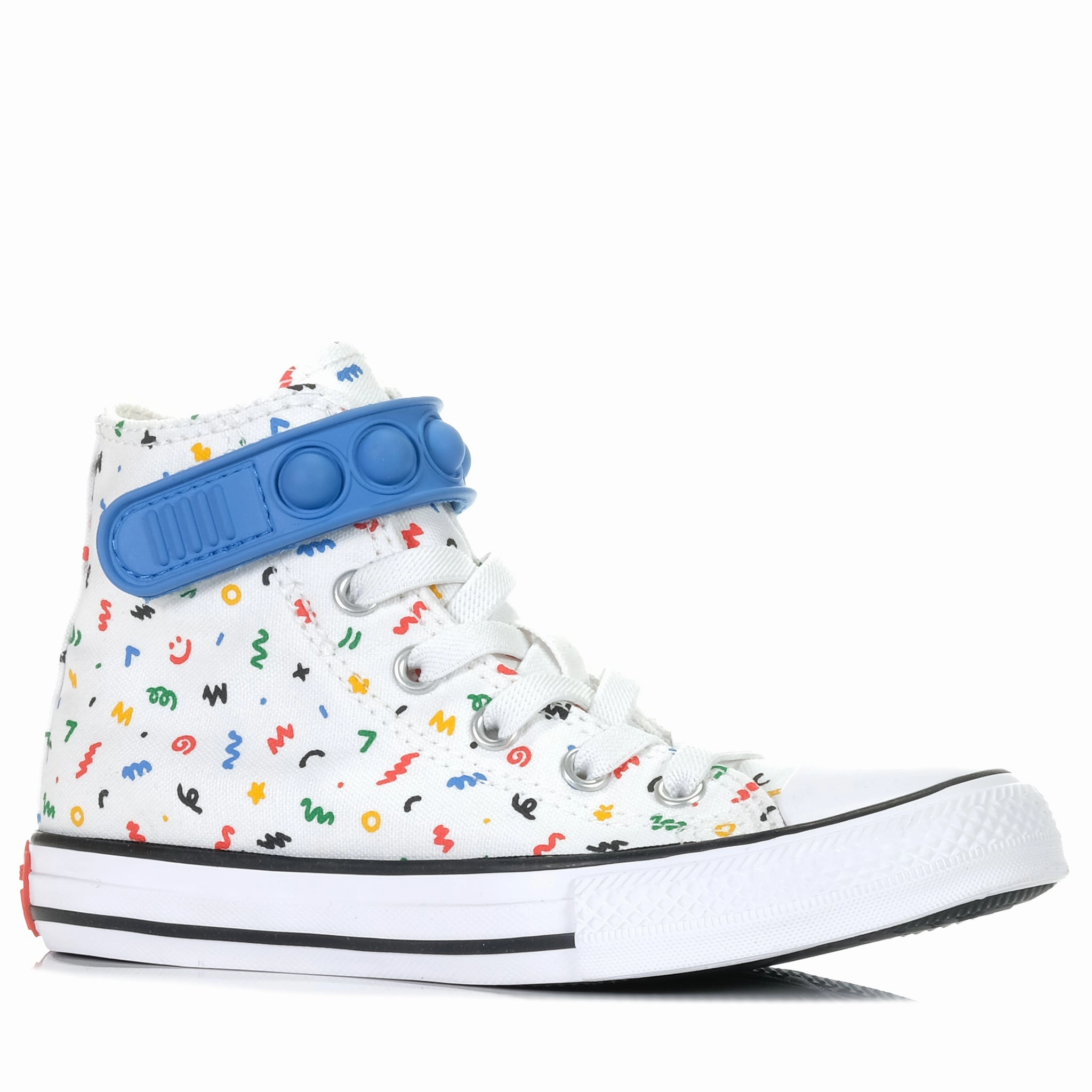 Wedding Reception Cushioned Footbed Converse Chuck Taylor Kids 1v Polka-Doodle Hi White