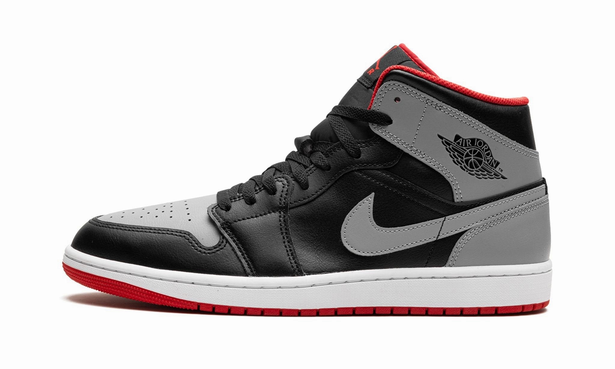 Air Jordan 1 Mid 'Bred Shadow' Cushioned durability Speed Fit