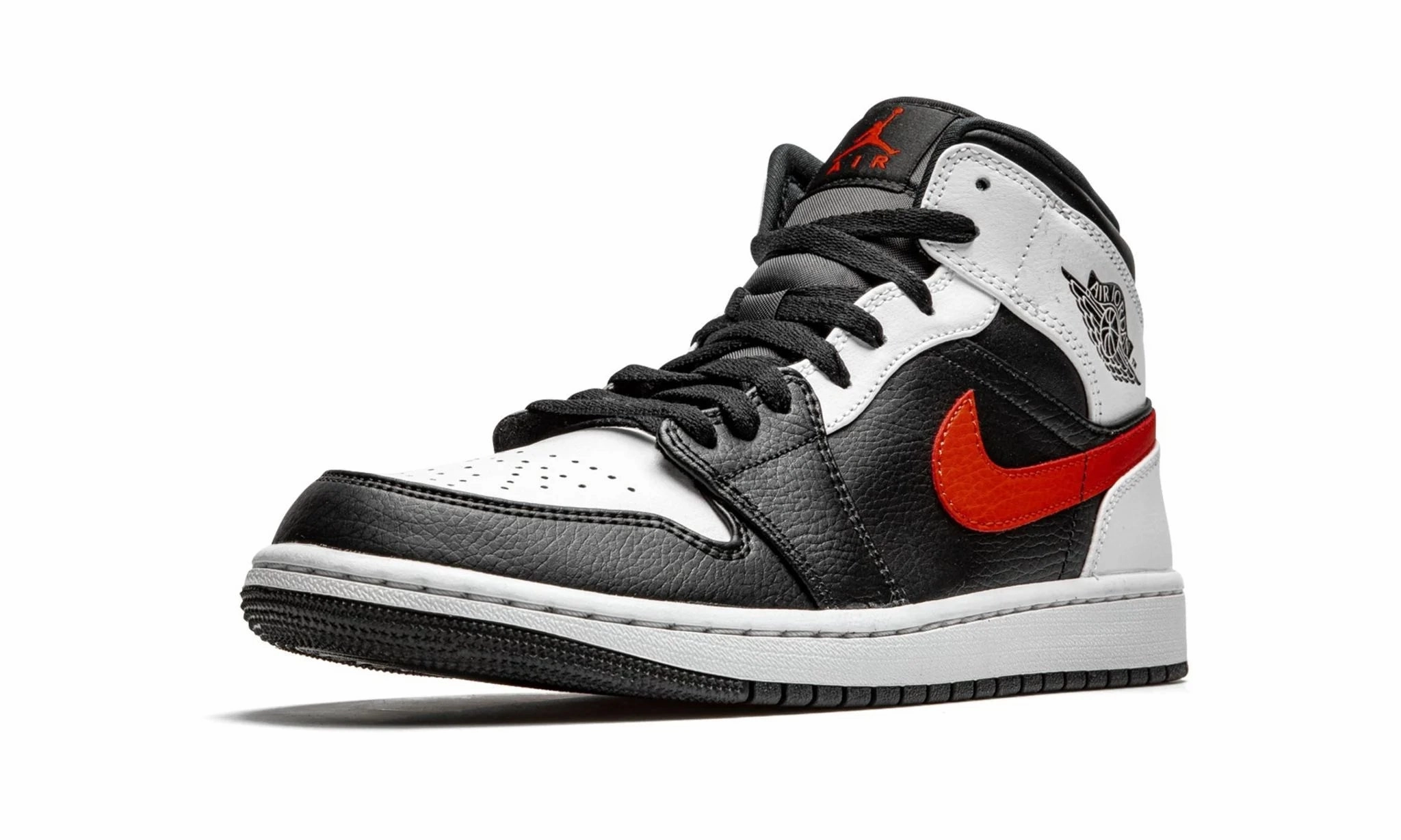 Crisp Look Air Jordan 1 Mid Black Chile Red White