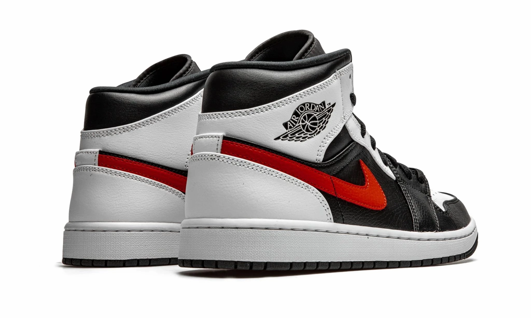 Crisp Look Air Jordan 1 Mid Black Chile Red White