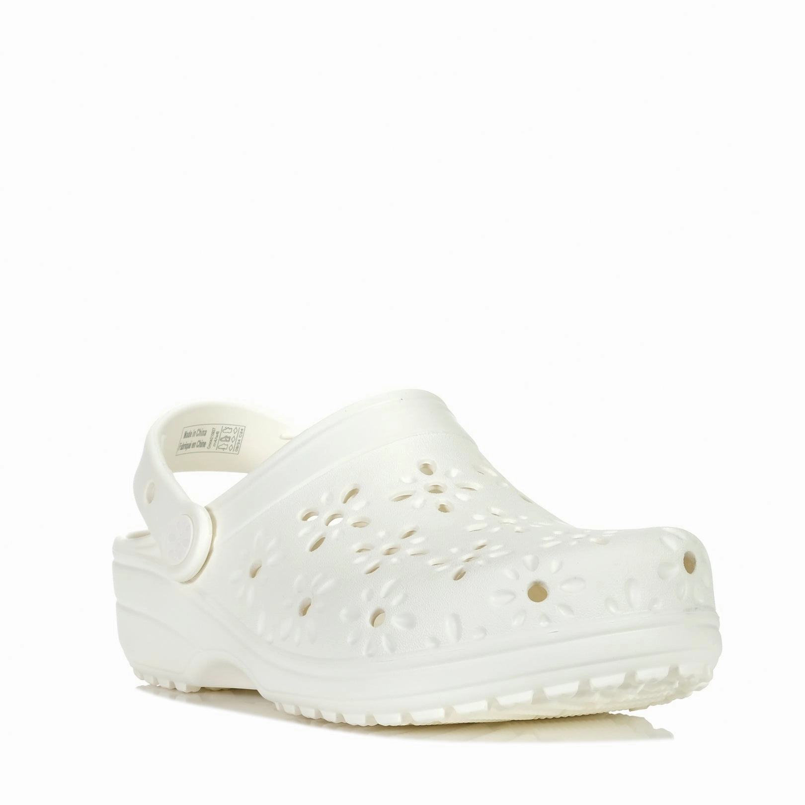 Crocs Classic Floral Cut Out Clog Chalk Comfortable Sandal Pumps