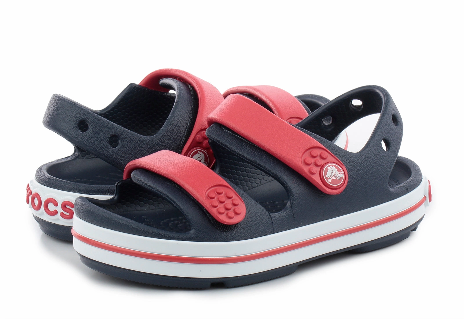 Crocs Kids Crocband Cruiser Sandal Navy/Red Travel-Ready Comfort