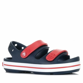 Crocs Kids Crocband Cruiser Sandal Navy/Red Classic Line Seamless Look