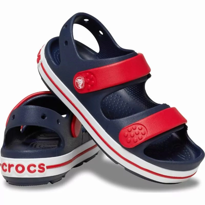 Crocs Kids Crocband Cruiser Sandal Navy/Red Travel-Ready Comfort