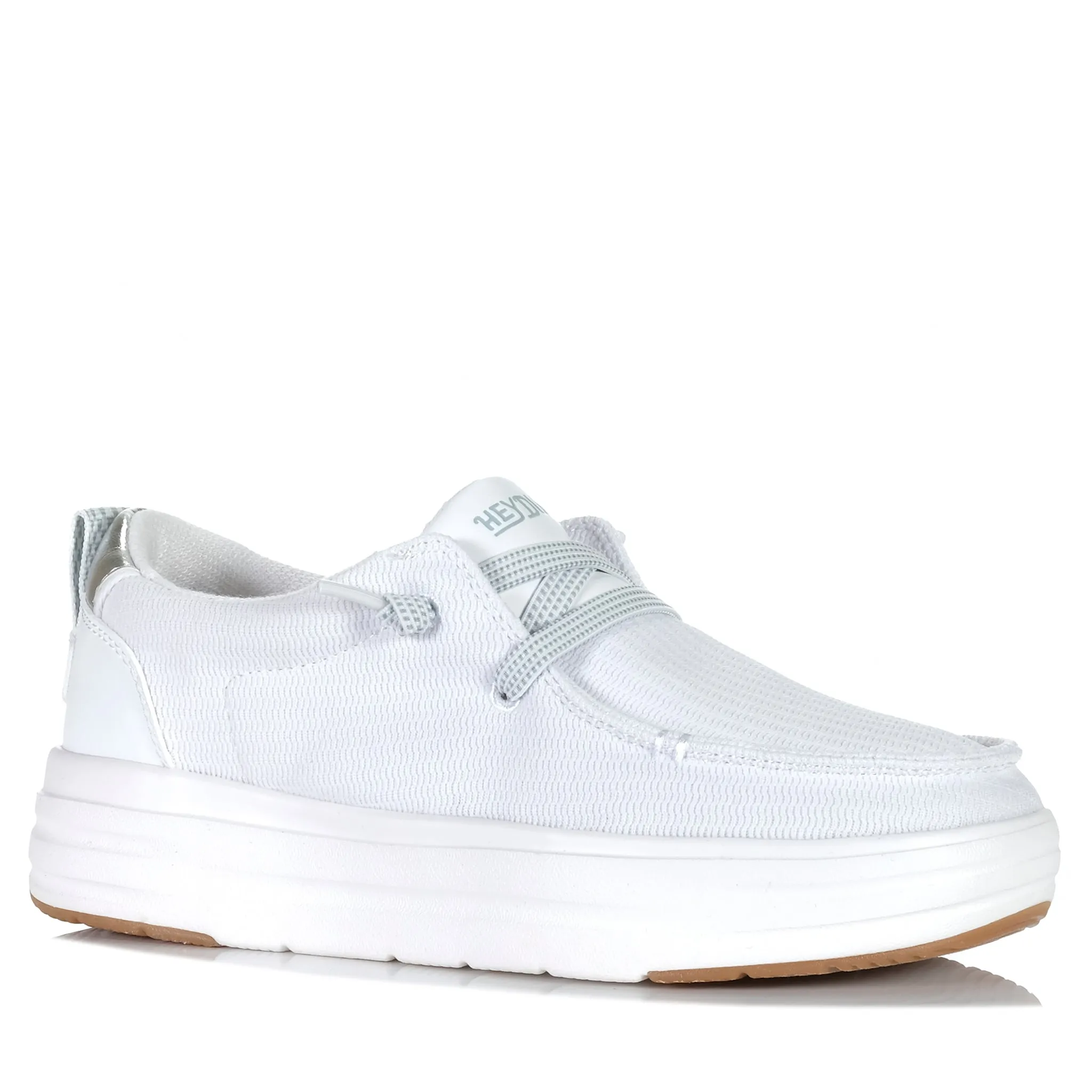 Hey Dude Womens Wendy Nova Jersey Knit White Versatile Usage Adaptable Fit