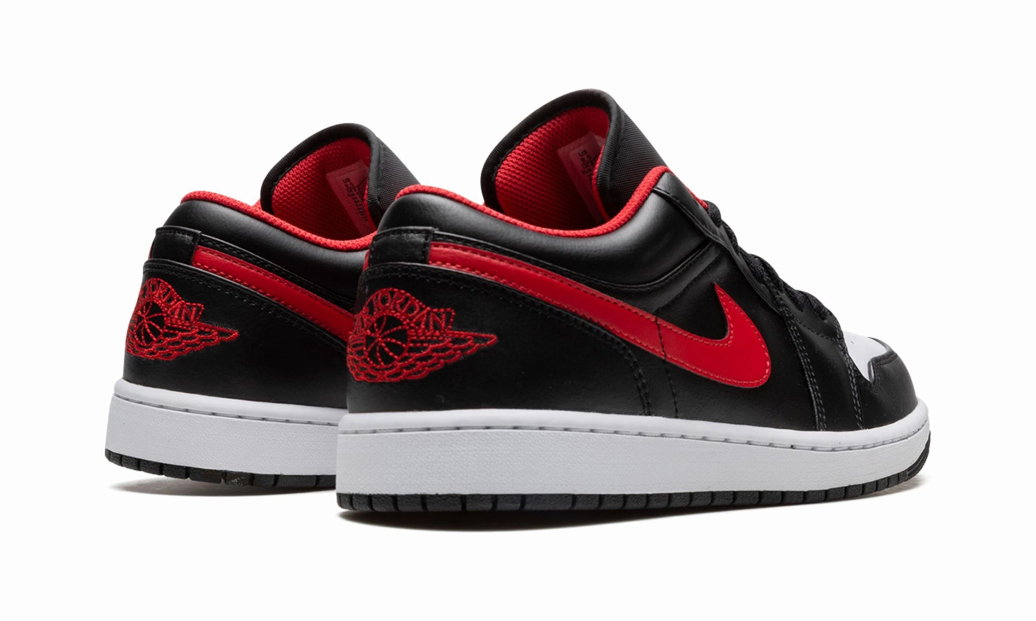 Cushioned Support Air Jordan 1 Low BlackFireRedWhite / White Toe