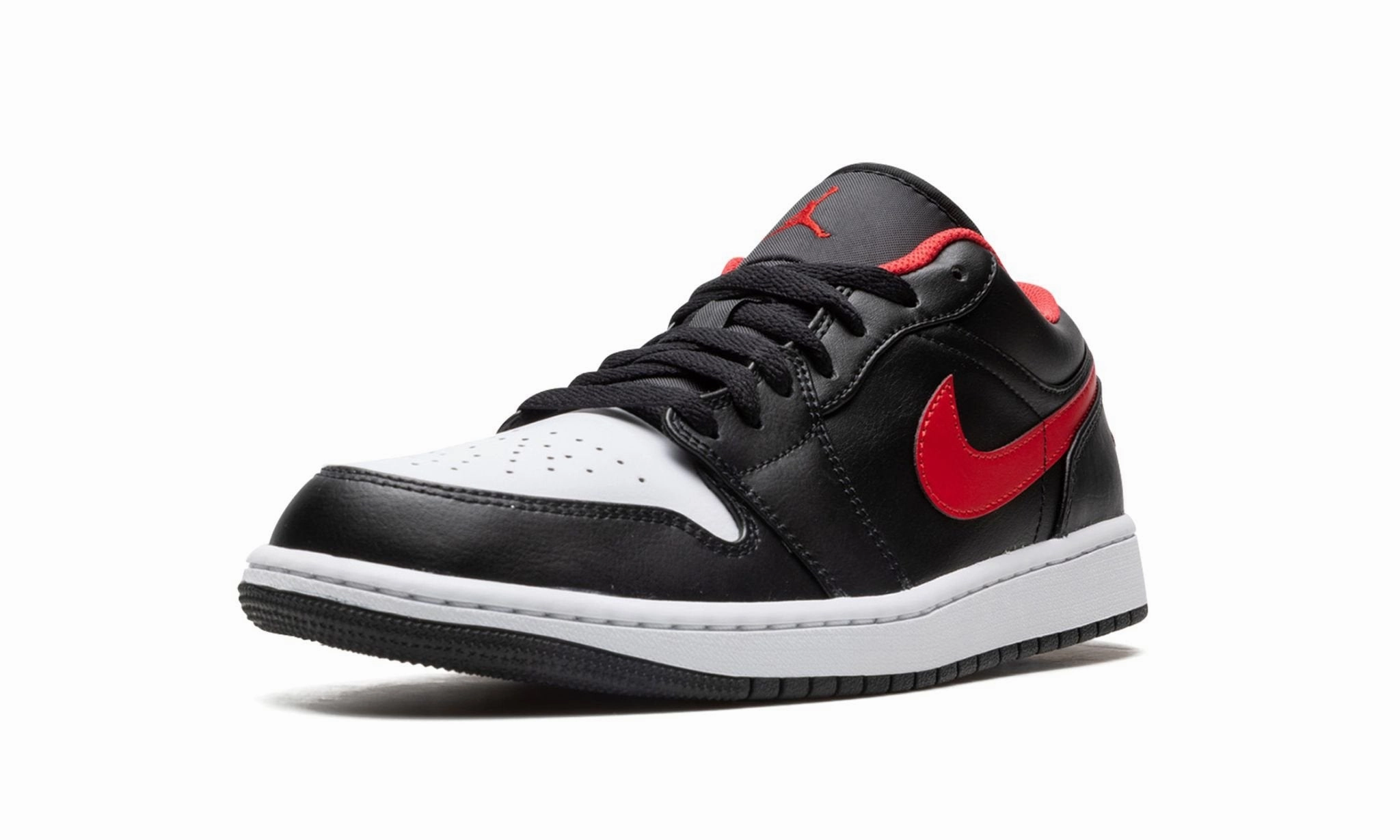 Cushioned Support Air Jordan 1 Low BlackFireRedWhite / White Toe