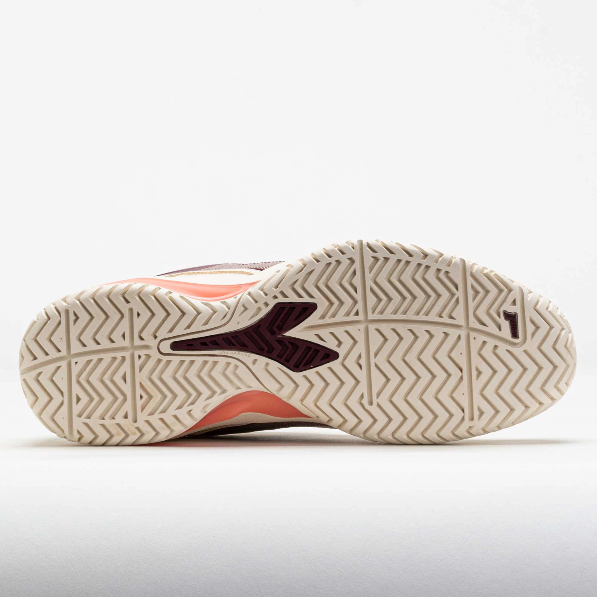 Diadora Blushield Torneo 3 AG Women's White/Maroon/Desert Flower Foot Support