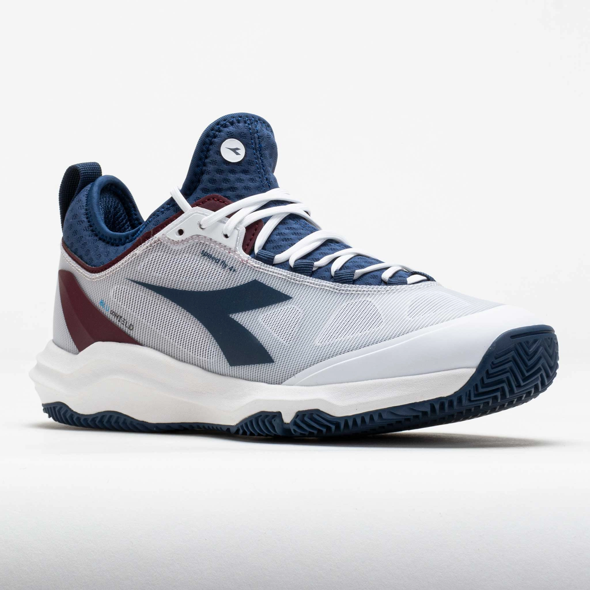 Diadora Speed Blushield Fly 4  Clay Men's White/Ensign Blue/Maroon Fresh Airflow