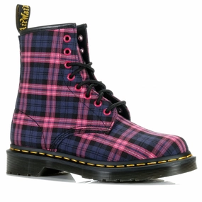 Dr Martens 1460 Pink Multi Tartan Well-fitted Chelsea Design