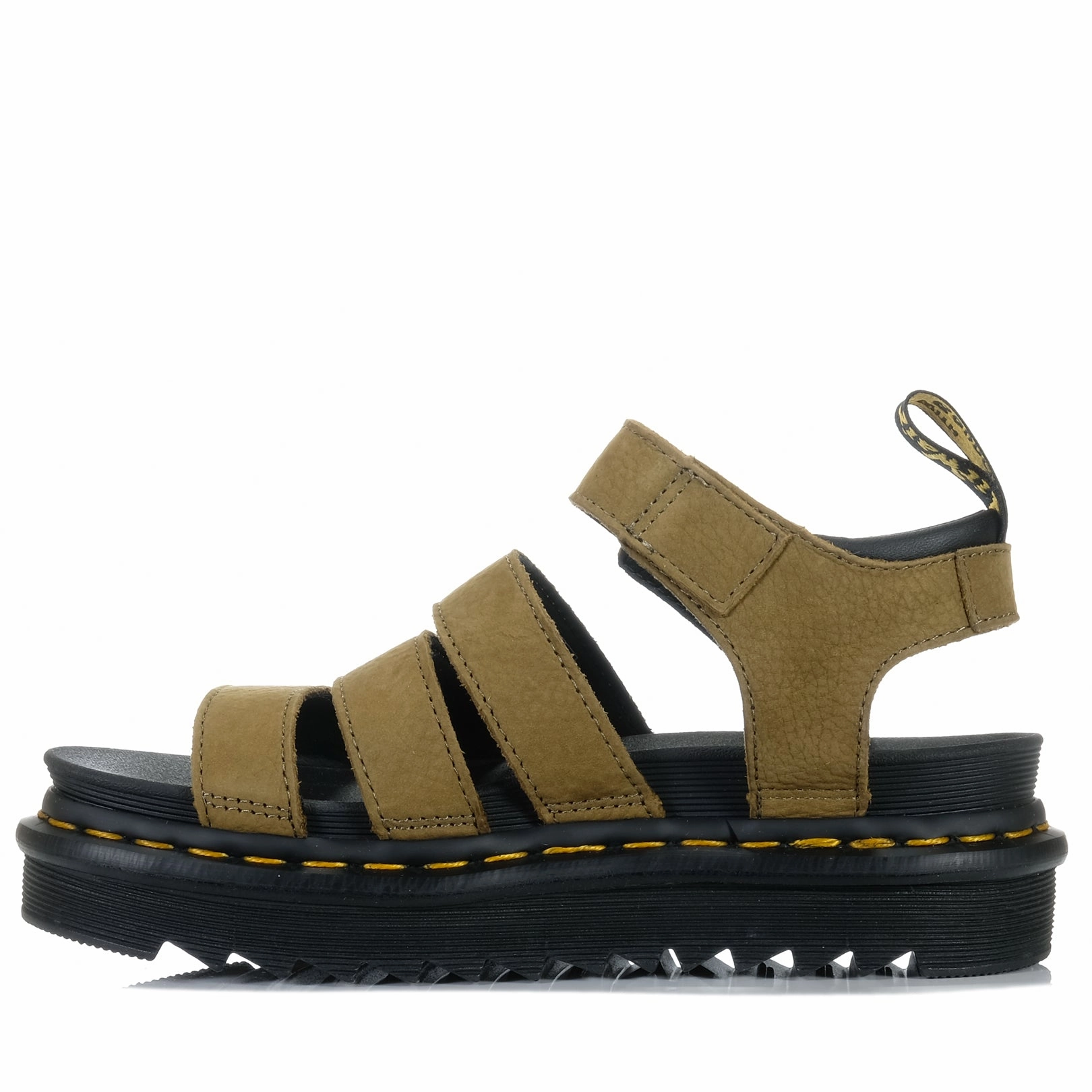 Dr Martens Blaire 3 Strap Muted Olive Tumbled Nubuck Runway Ready