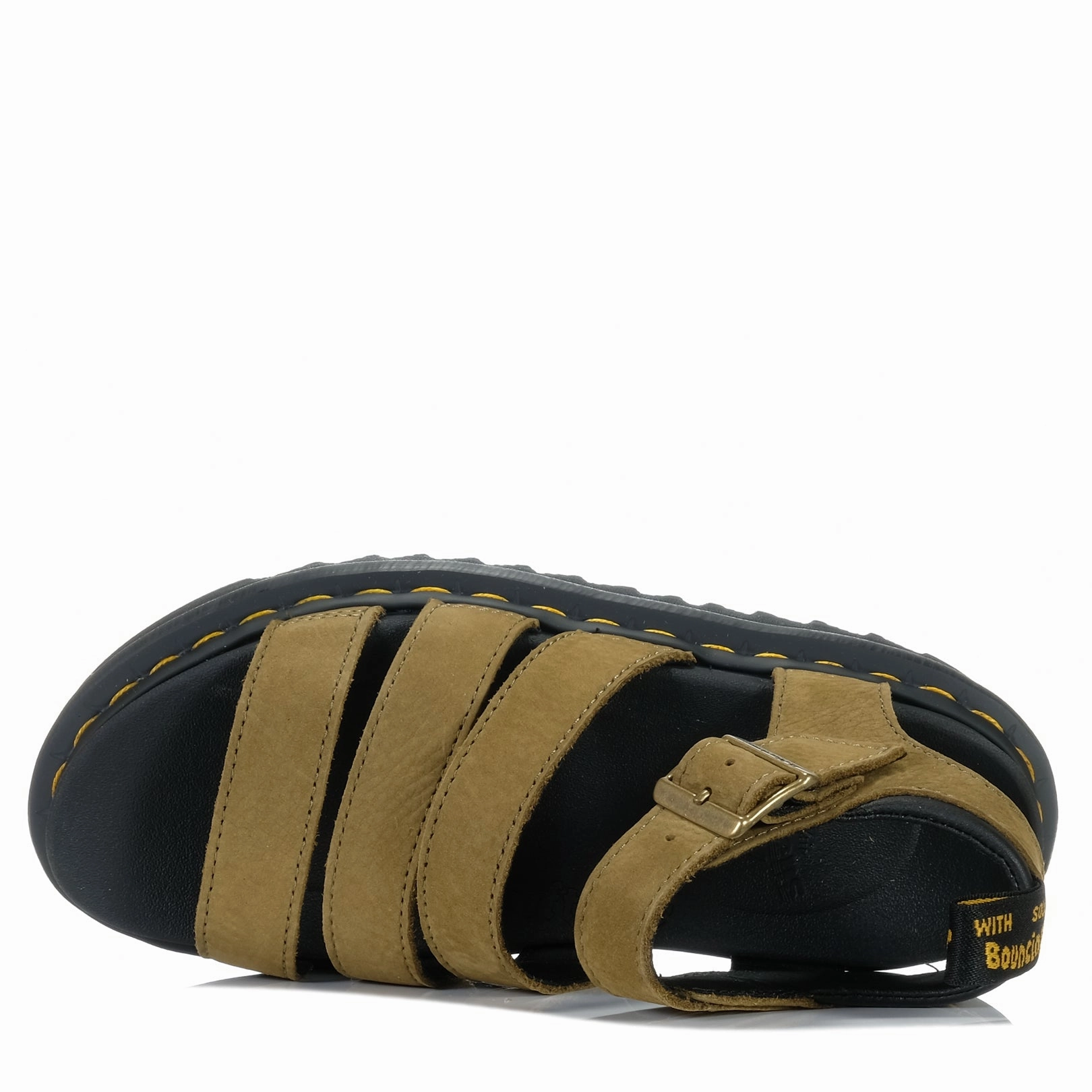 Dr Martens Blaire 3 Strap Muted Olive Tumbled Nubuck Runway Ready