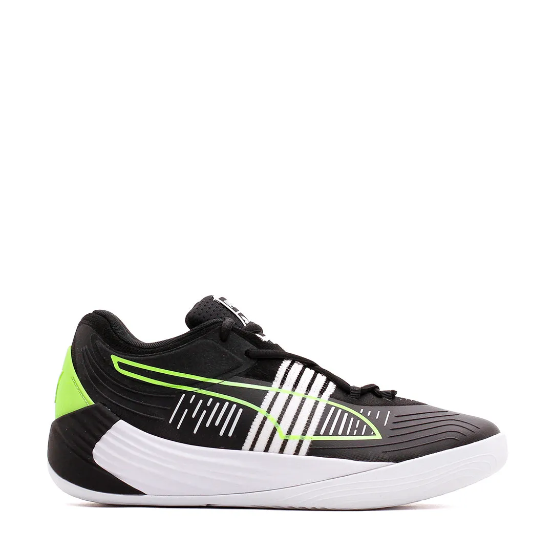 Puma Basketball Men Fusion Nitro Black Green Glare 195587-01 Mid Game Power Training Class Gear