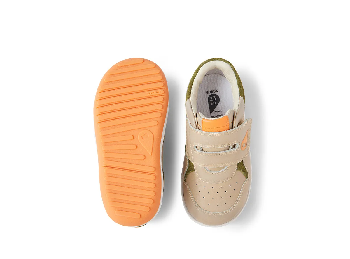 Easy traction Bobux Iwalk Baseline Sneaker - Woodash-Sea Kelp