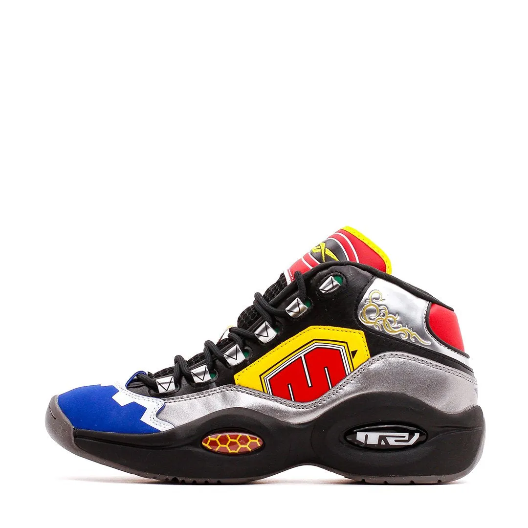 Elevation Control Reebok Classics Basketball Men x Power Rangers Question Mid Allen Iverson Black Silver Red GY0590