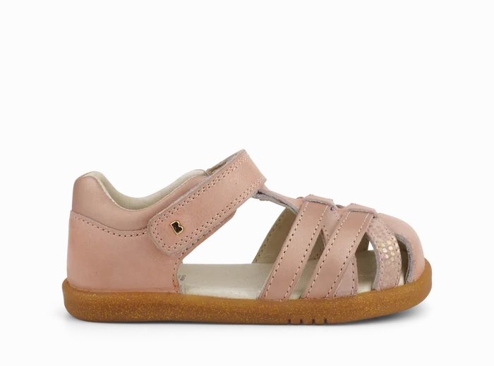 Bobux Iwalk Cross Jump Sandal - Dusk Pearl Rose Gold Car Ride No Hassle