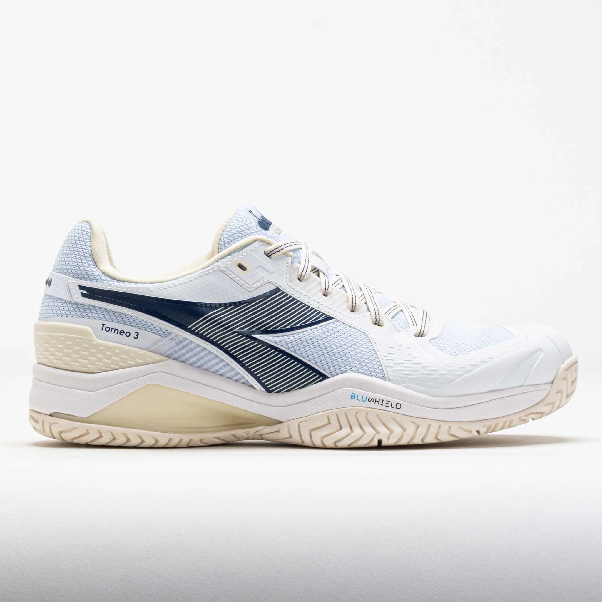 Fit Comfort Diadora Blushield Torneo 3 AG Men's White/Ensign Blue/Whisper White