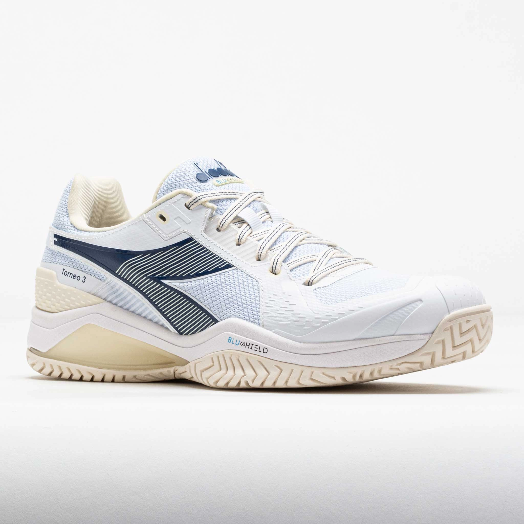 Fit Comfort Diadora Blushield Torneo 3 AG Men's White/Ensign Blue/Whisper White