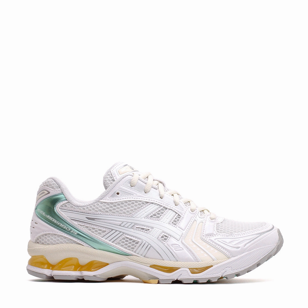 Beach Walk Coffee Run Asics Unisex Gel-Kayano 14 White Mint Gold 1203A537-107