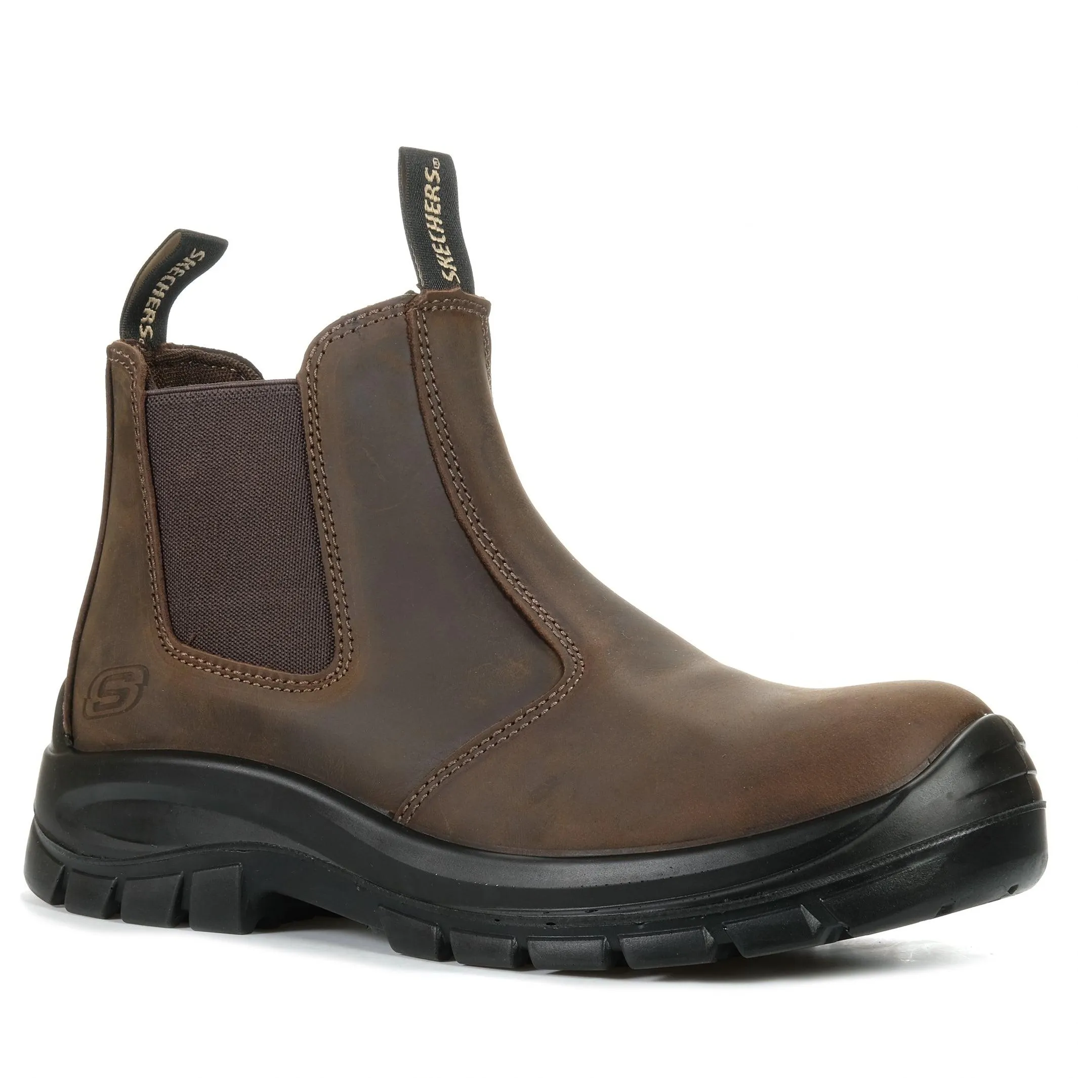 Skechers SKX Work Trophus - Gidian Composite Toe Dark Brown Steel Cap Good Arch Support