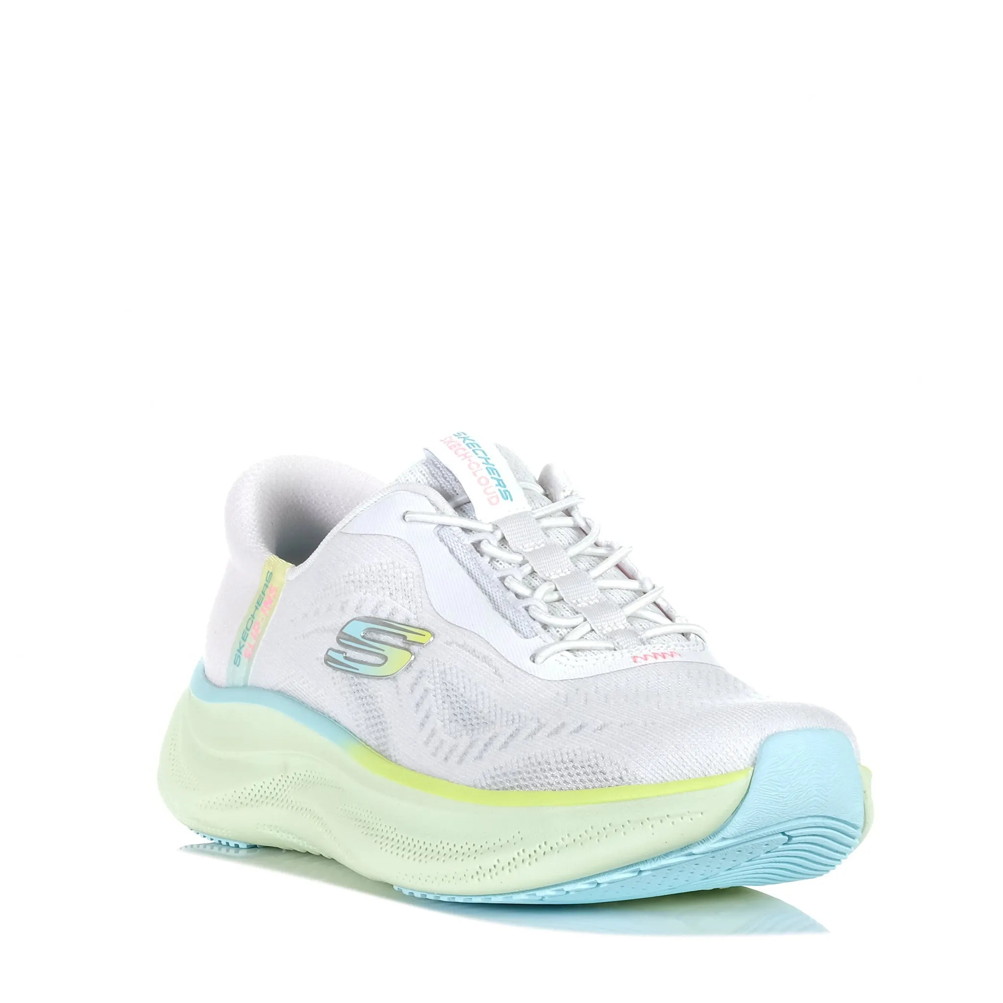 Flexible Sole Tech Skechers Slip-Ins: Skech Cloud - Perfectly Plush Light Grey/Mult