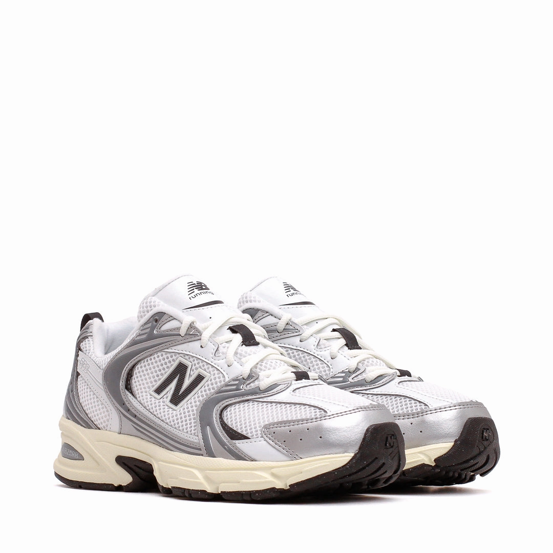 Flexible Step-In Comfort New Balance Unisex 530 Silver Metallic Black Cement U530ESA